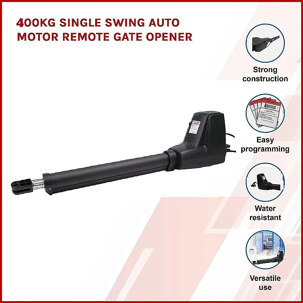 400KG Single Swing Auto Motor Remote Gate Opener with 10W Mono Backup Solar