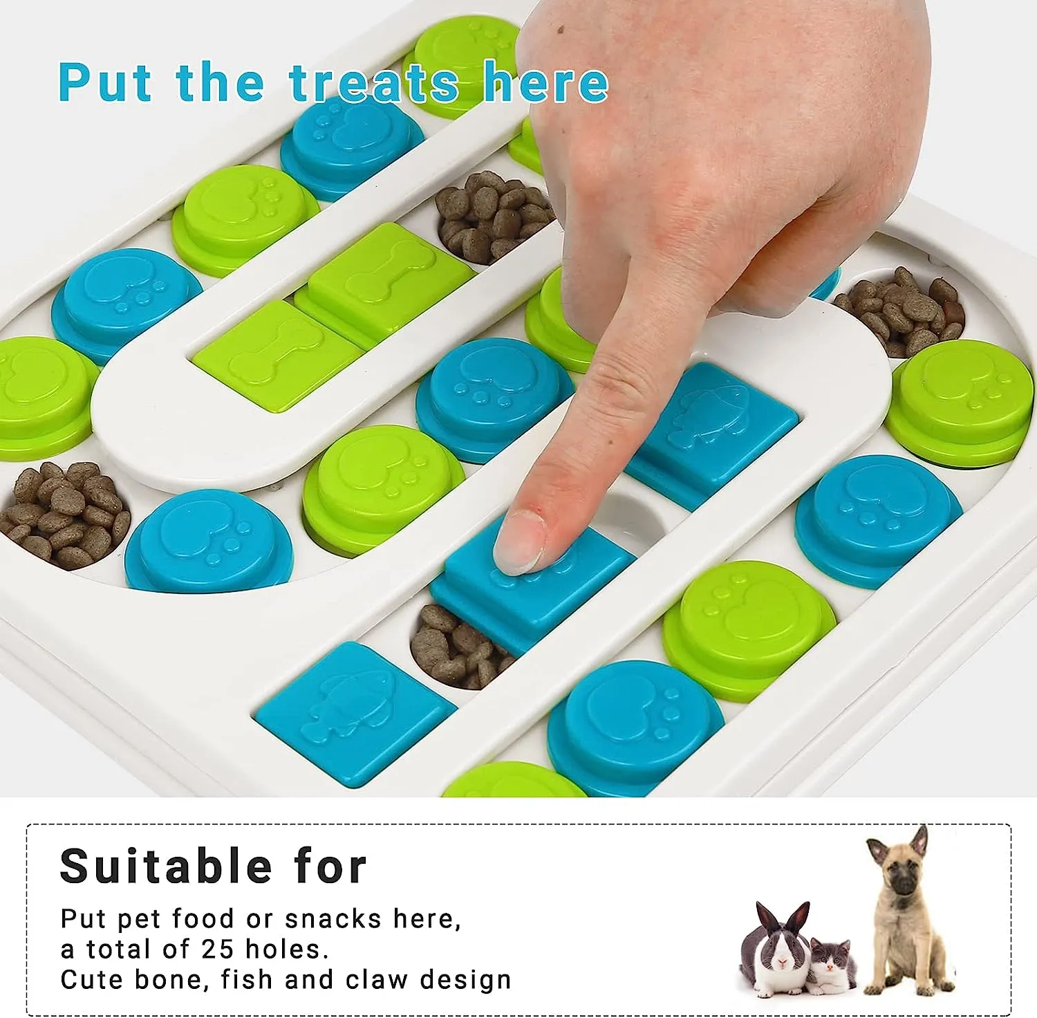 Interactive Dog Puzzle Toy (White)