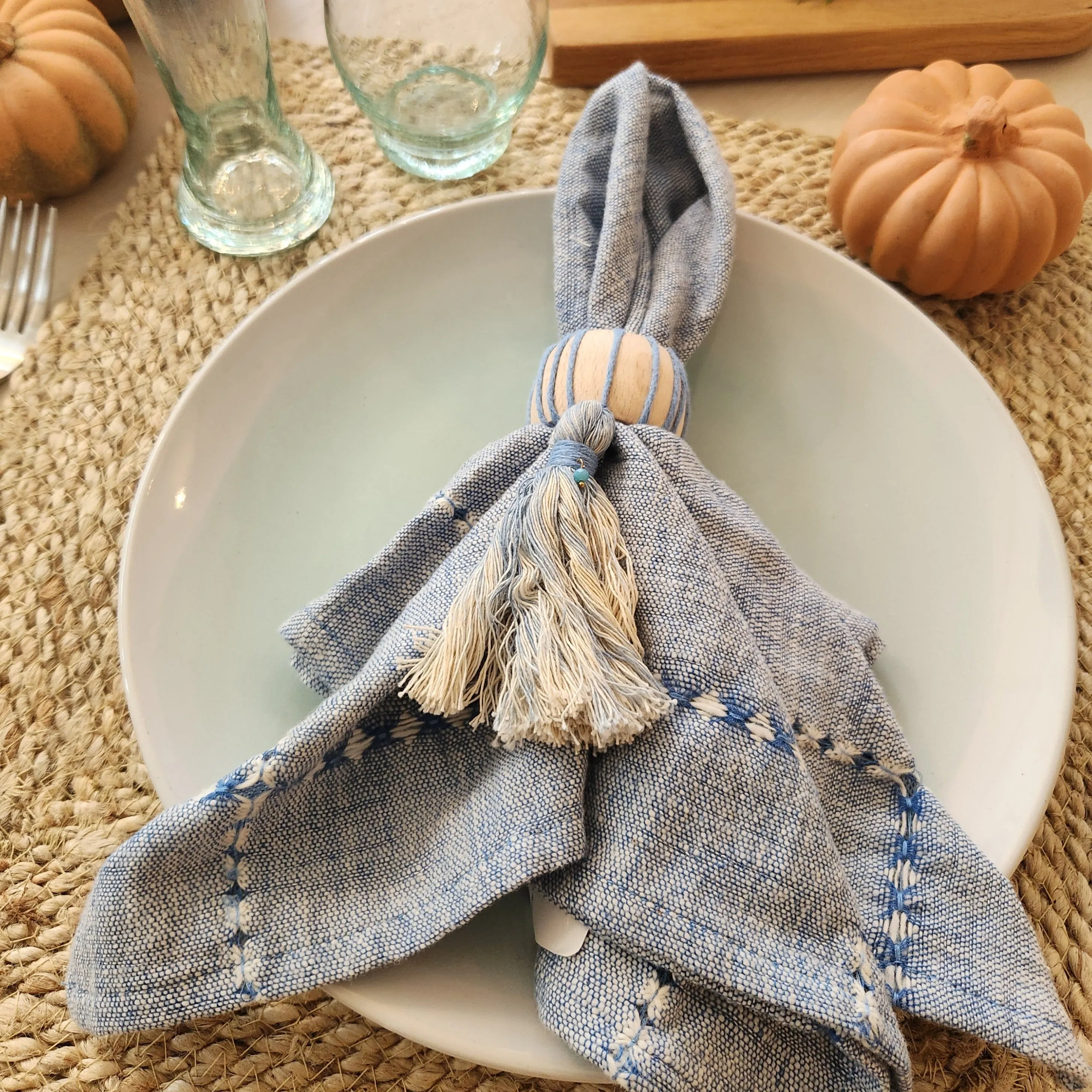 Wrapped Band Napkin Ring Set
