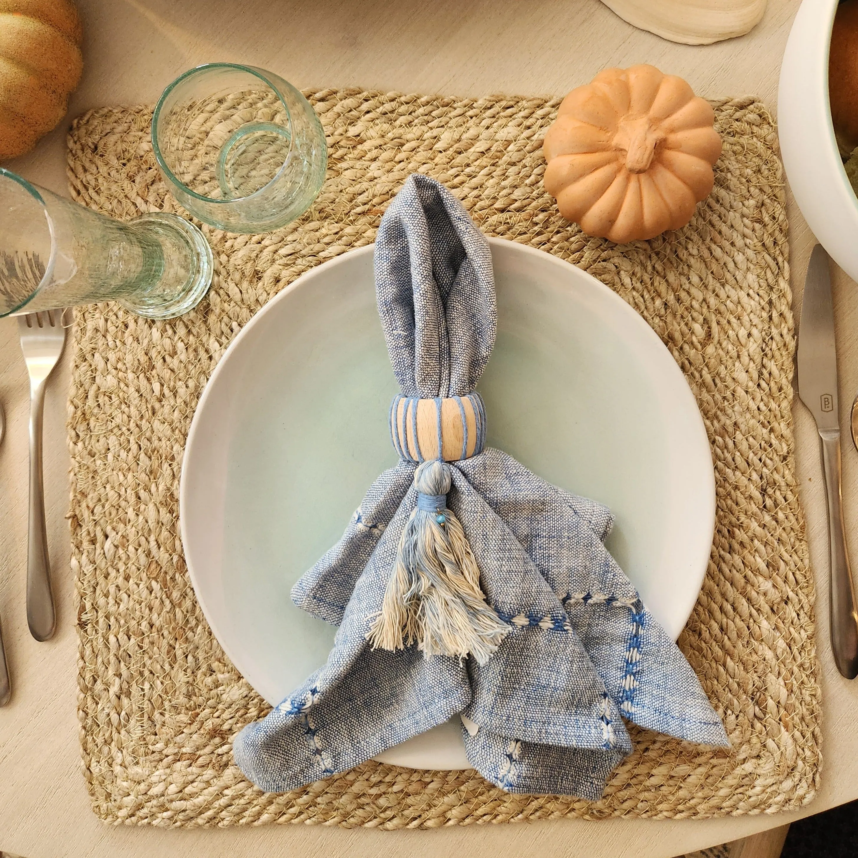Wrapped Band Napkin Ring Set